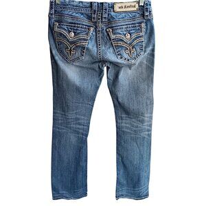 sz 28 Rock Revival Jeans Ashley Boot Easy Blue Distressed Bootcut